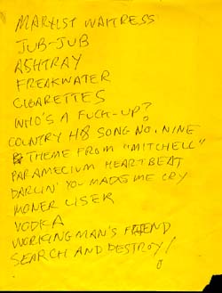 Last Show Setlist